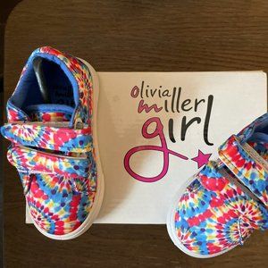 Olivia Miller OMG Tie-Dye Sneaker Velcro Girls Toddler Size 5 NIB Blue Multi